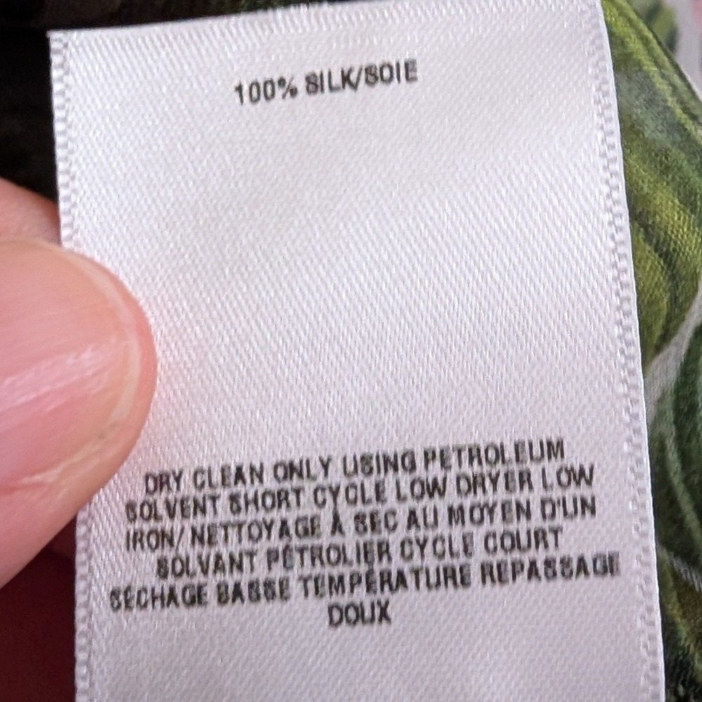 Oscar de la Renta Silk Chiffon Botanical Floral Midi Shirtdress Size 0 NEW liner - Picture 9 of 16